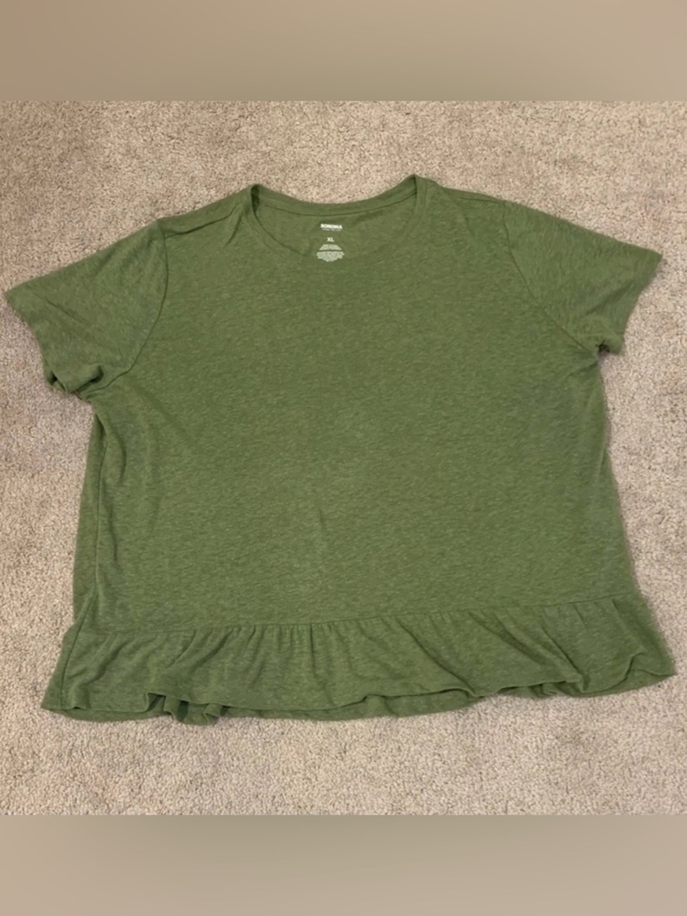 Sonoma Linen Blend Ruffle Bottom Tee